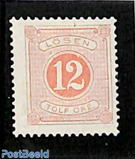 Postage due 12o, perf. 13, Stamp out of set