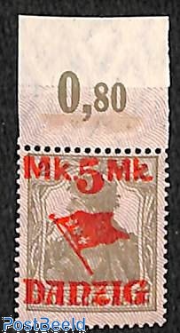 Gdansk 1920 Allemagne-Surcharge 30II Pointes De Pression - Timbre Avec Charnière Pour Collectionneurs