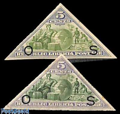 On Service overprints 2v