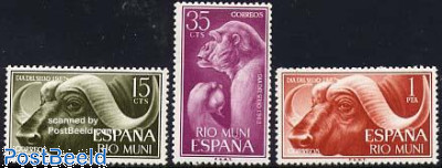 Stamp Day, animals 3v