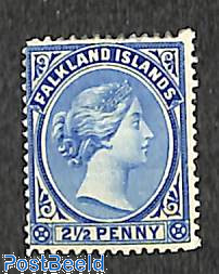2.5d, blue, stamp out of set