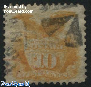10c yelloworange, used