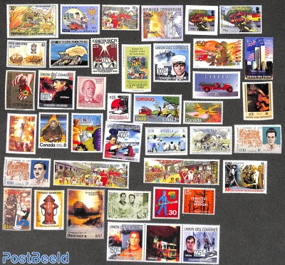 40 stamps Fire fighters MNH, mainly stamps out of sets or from s/s