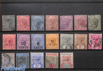 Lot Victoria stamps */o, British Honduras