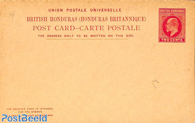 Reply paid postcard TWO/TWO c.