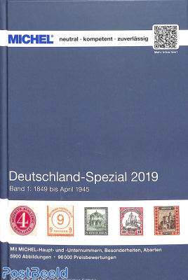 Michel Germany Specialized catalogue Germany part 1 1849 until april 1945. 2019 edition