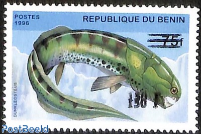dunkleosteus prehistoric fish, dubble overprint