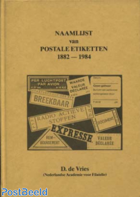 Naamlijst van Postale Etiketten 1882-1984, D. de Vries