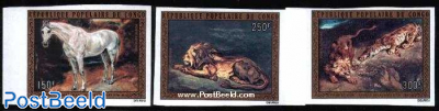 Delacroix paintings 3v, imperforated