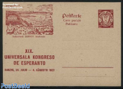 Illustrated Postcard, Esperanto congress, 20pf, Zoppot