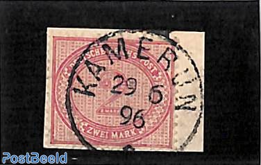 2pf on piece of cover, KAMERUN 29 6 96, signed Mansfeld and Bothe