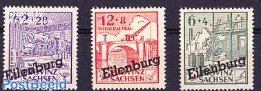 Eilenburg, private issue 3v, diagonal overprint