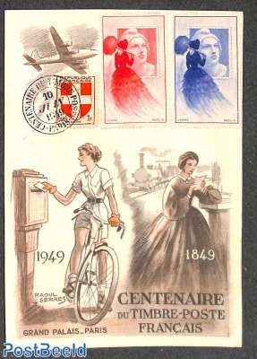 Stamp centenary, Mem. Postcard with seals
