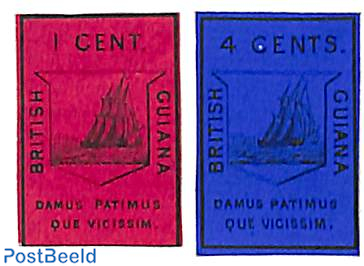 Definitives, reprint 1864 cutted perforation 2v