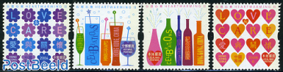 Greeting stamps, heartwarming 4v
