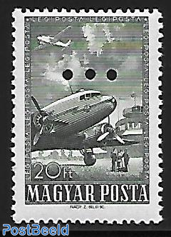 Airmail definitive 1 v. with 3 holes