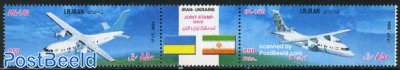 Aeroplanes 2v+tab [:T:], joint issue Ukraina