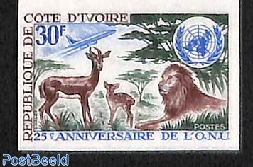 United Nations 25th anniversary 1v, imperforated