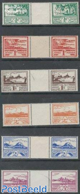 German Occupation 6v, Gutter pairs