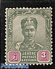Johore, 3c, stamp out of set
