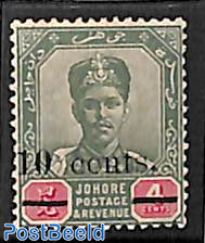 Johore, 10c on 4c, stamp out of set