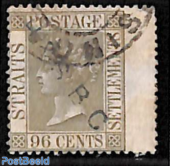 96c, wingstamp, Straits Settlements, Stamp out of set