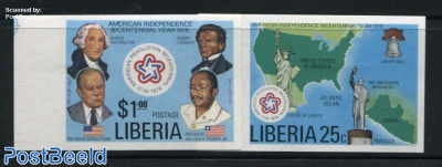 US Bicentenary 2v, Imperforated