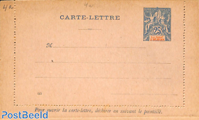Anjouan, Card Letter 25c with printing date 049