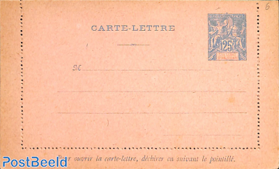 Anjouan, Card Letter 25c, without printing date