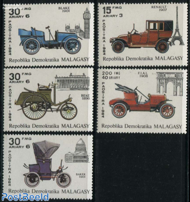 Automobiles 5v (Renault,Benz,Baker,Blake,FIAL)