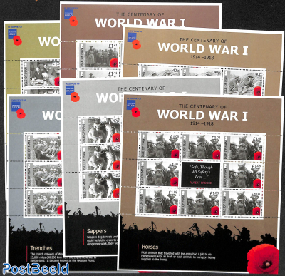 World War I, 6 minisheets
