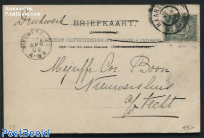 Kleinrond NIEUWERSLUIS (as arrival postmark) on postcard