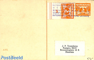 Card with special postmark: Interparlementary Conference