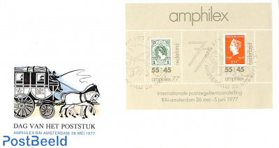 Amphilex 1977, Postal History day, cover with s/s