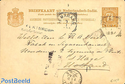 Postcard from KERTOSONO (postmark) to the Hague