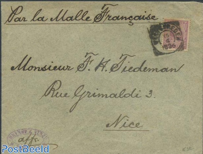 Envelope from Dutch Indies to Nice