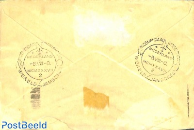 Letter from WEYMOUTH to Jamboree camp Holland, with postage due