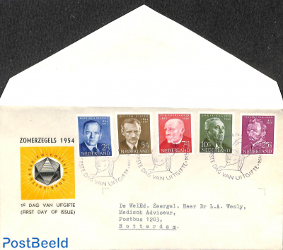 Famous persons FDC, open flap, typed address