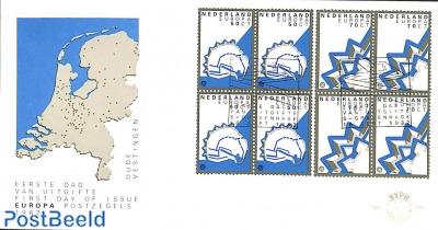 Europa 2v, FDC with blocks of 4 [+]
