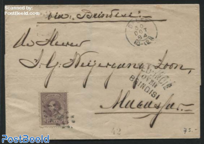 Shipmail to Neth. Indies via Brindisi