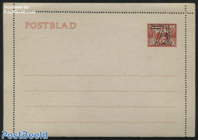 Card letter (Postblad), 7.5c on 3c