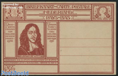 Postcard 10c, Johan de Witt