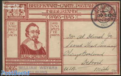 Postcard Hugo de Groot 10c on 12.5c