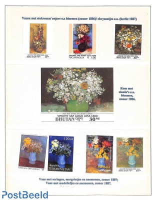 Van Gogh stamps, sorted on painting