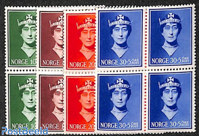 Queen Maud Child fund 4v, blocks of 4 [+]