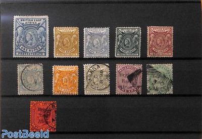 Lot Victoria stamps */o, British East Africa