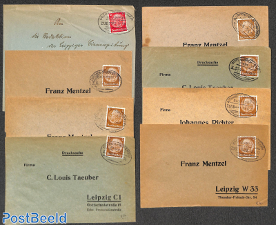 Lot with 8 covers Railway Cancellations, Bahnpost