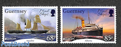 Mailships 2v, only EUROPA stamps