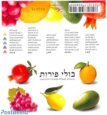 Fruits booklet with 5 Menorah's on cover