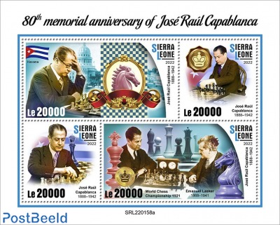 80th memorial anniversary of José Raúl Capablanca 4v m/s